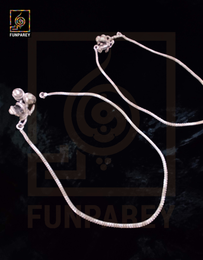 Oxidized Metal Tribal Anklets (Pair) "Eclipse" - Image 10