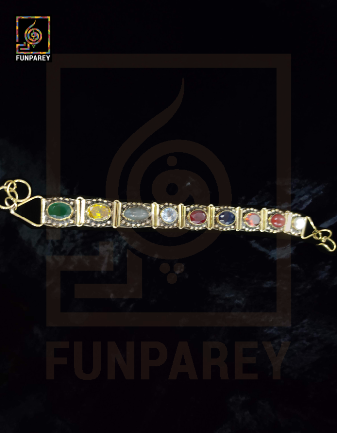 Tribal Oxidized Metal Bracelet with Natural Stones "Auric" - Image 6
