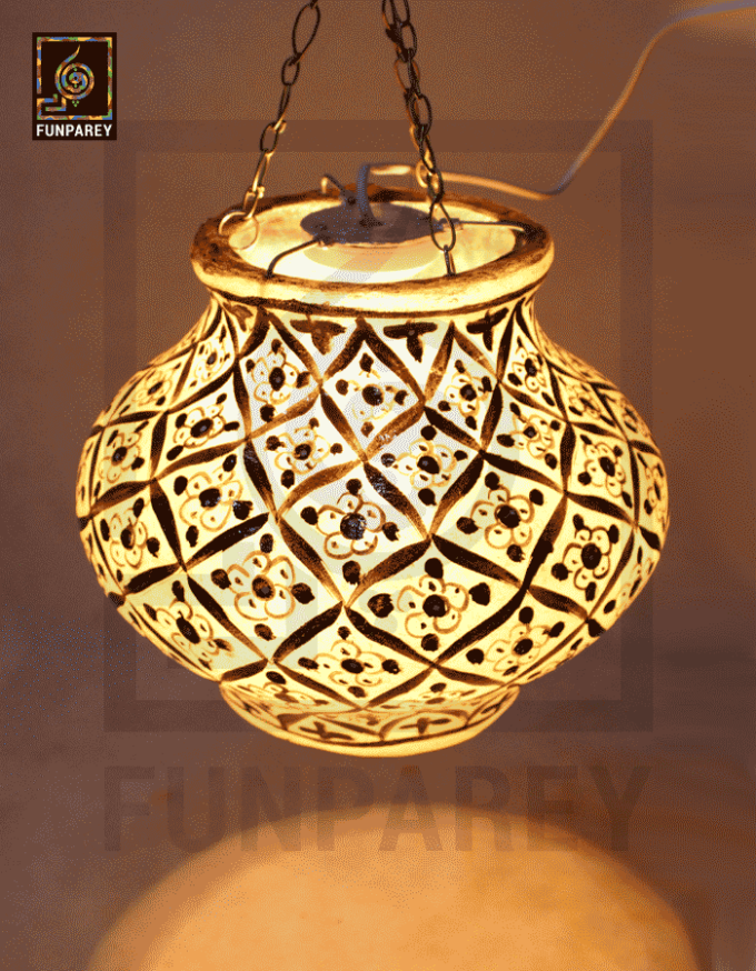 Camel Skin 10" Hanging Lamp "Sable" - Image 2