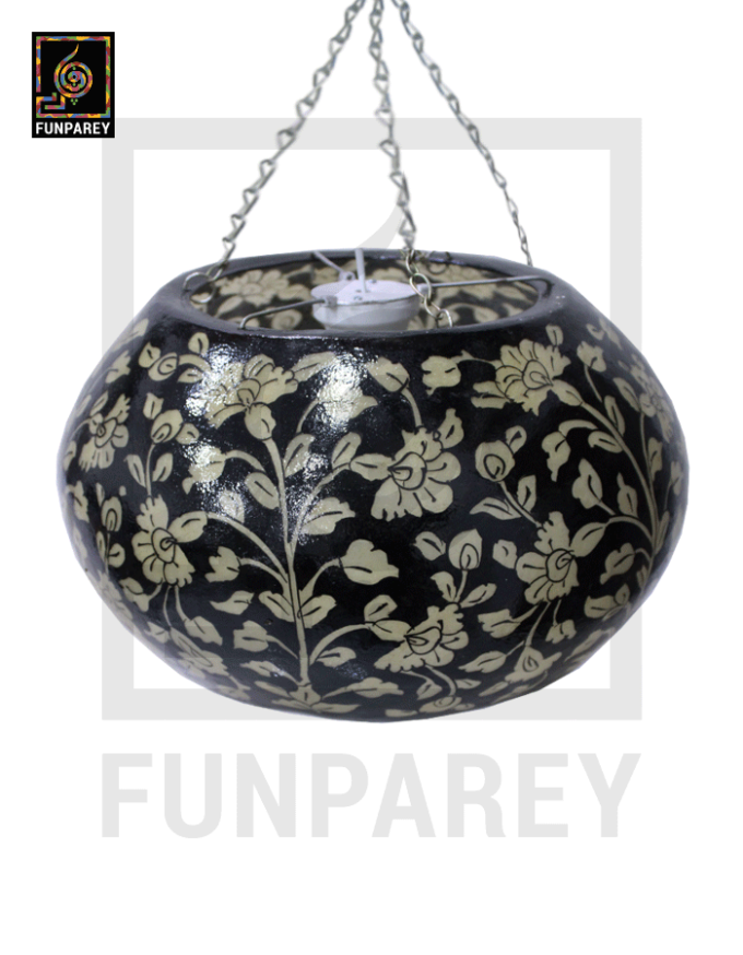 Camel Skin 13" Hanging Lamp "Stygian"