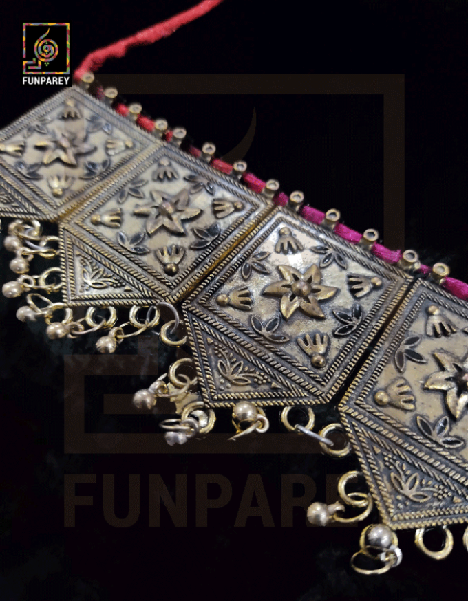 Oxidized Metal Jewelry Choker "Quadtrine" - Image 2