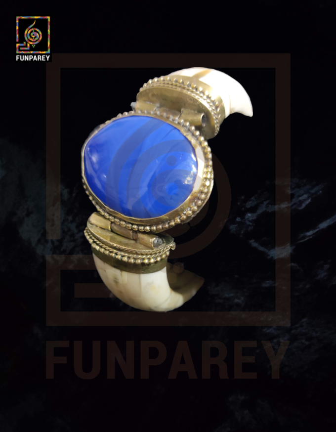 Ethnic Bracelet with Blue Agate Stone - Image 2