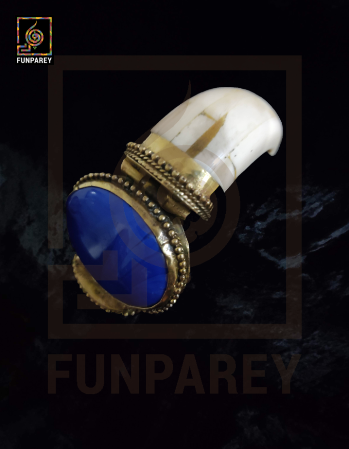 Ethnic Bracelet with Blue Agate Stone - Image 3