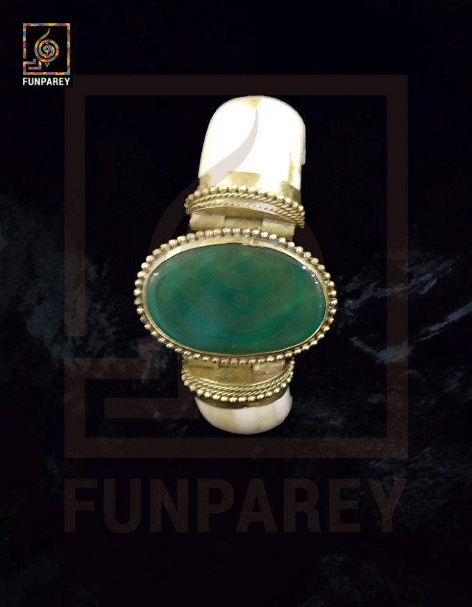 Ethnic Bracelet with Green Agate Stone - Image 3