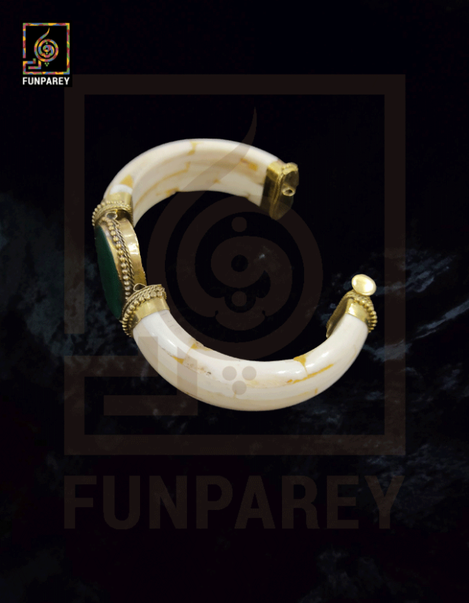 Ethnic Bracelet with Green Agate Stone - Image 6