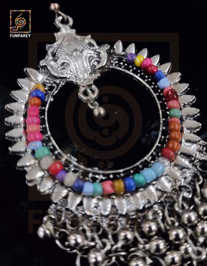 Tribal Oxidized Metal Seraphic Trailing Earrings "Jazzed" - Image 3