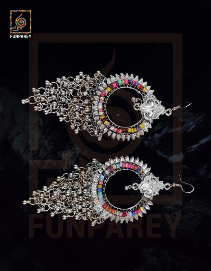 Tribal Oxidized Metal Seraphic Trailing Earrings "Jazzed" - Image 6
