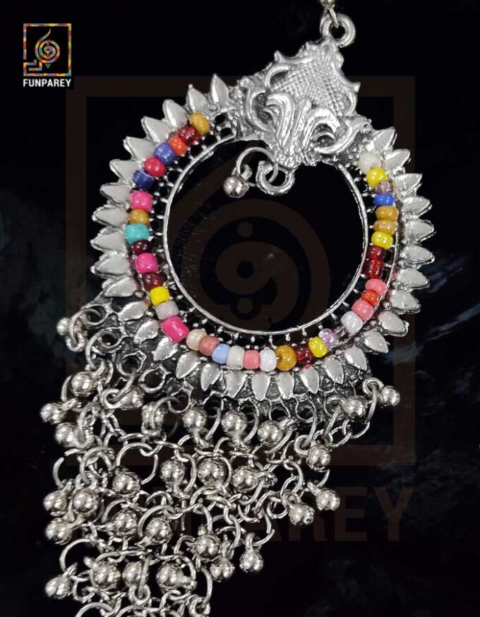 Tribal Oxidized Metal Seraphic Trailing Earrings "Jazzed" - Image 4
