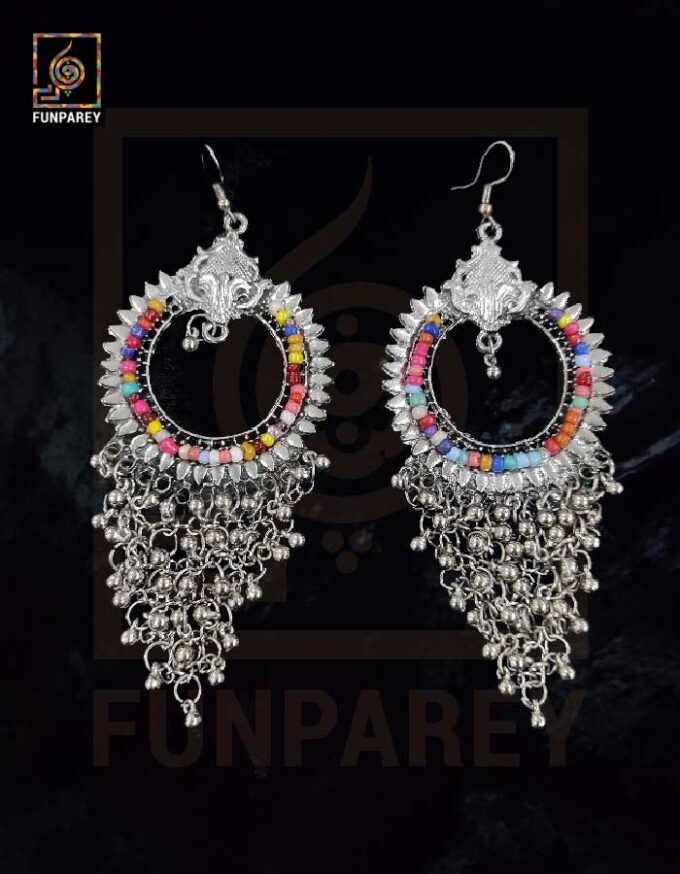 Tribal Oxidized Metal Seraphic Trailing Earrings "Jazzed"