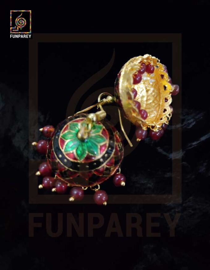 Ethnic Tribal Metallic Earrings "Czarina Shamrock" - Image 3