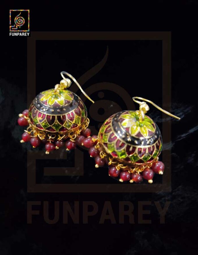 Ethnic Tribal Metallic Earrings "Czarina Lime" - Image 2