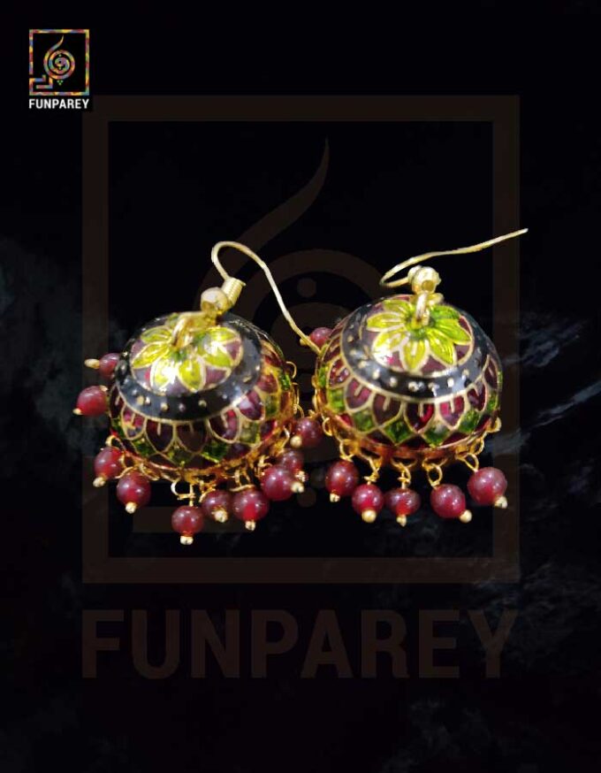 Ethnic Tribal Metallic Earrings "Czarina Lime" - Image 3