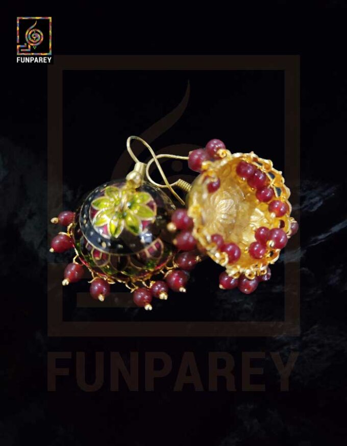 Ethnic Tribal Metallic Earrings "Czarina Lime" - Image 6