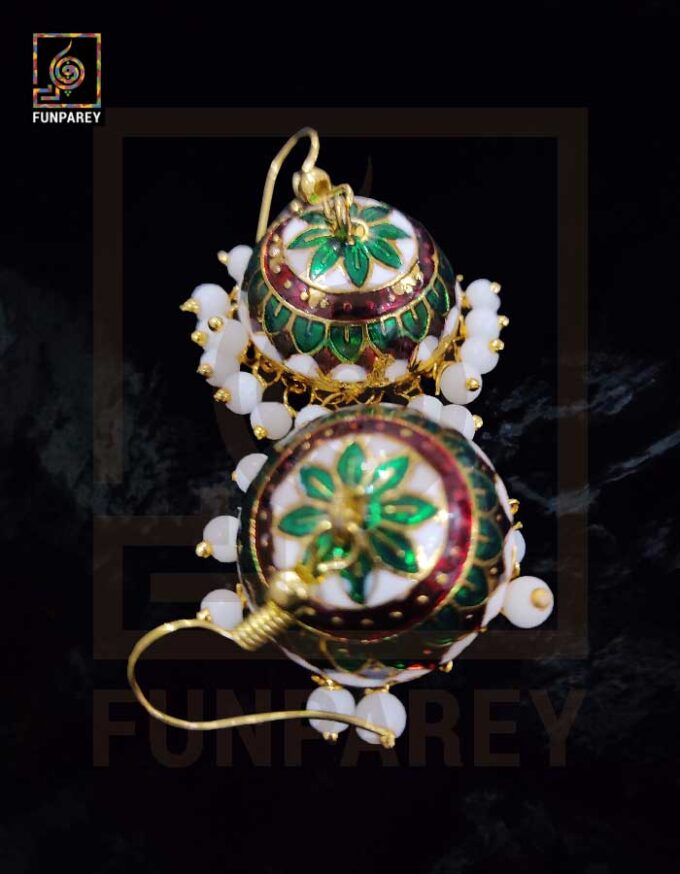 Ethnic Tribal Metallic Earrings "Czarina Crescent" - Image 3