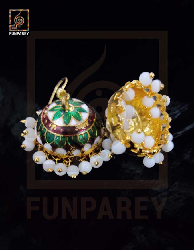 Ethnic Tribal Metallic Earrings "Czarina Crescent" - Image 4