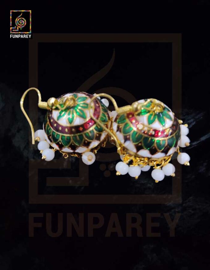 Ethnic Tribal Metallic Earrings "Czarina Crescent" - Image 5