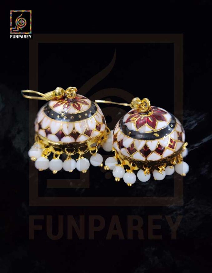 Ethnic Tribal Metallic Earrings "Czarina Polka" - Image 2