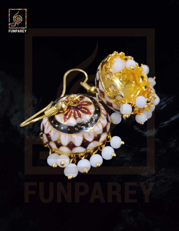 Ethnic Tribal Metallic Earrings "Czarina Polka" - Image 3