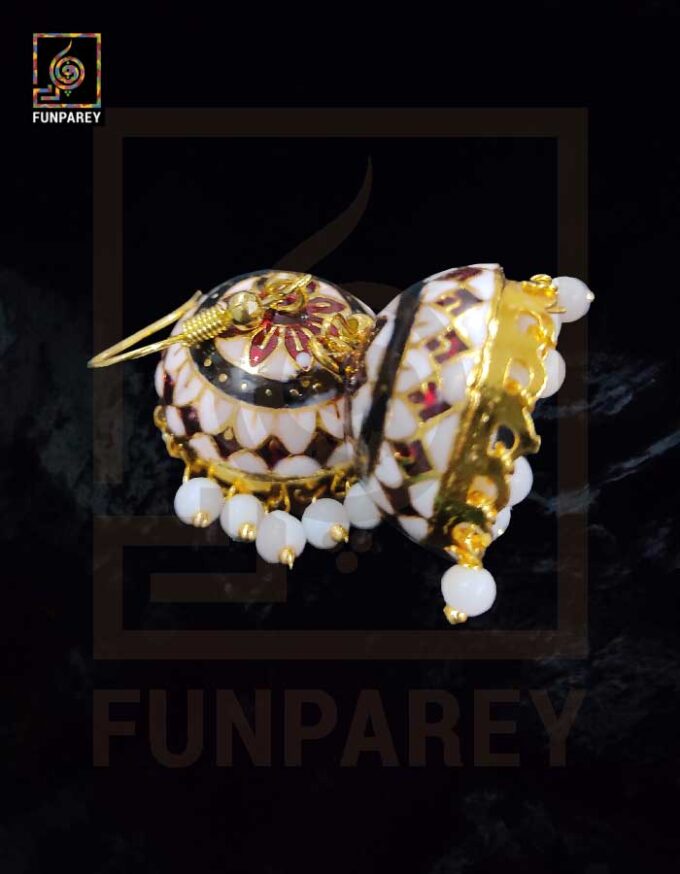 Ethnic Tribal Metallic Earrings "Czarina Polka" - Image 4
