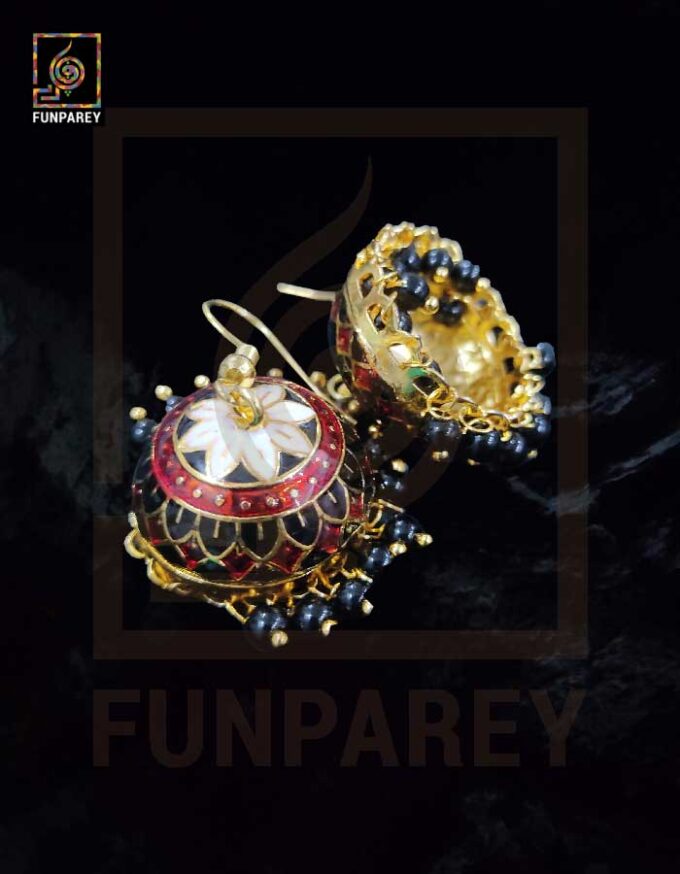 Ethnic Tribal Metallic Earrings "Czarina Lotus" - Image 2