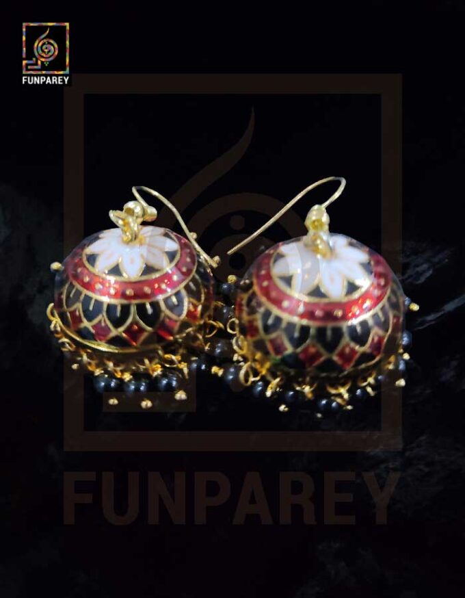 Ethnic Tribal Metallic Earrings "Czarina Lotus" - Image 4