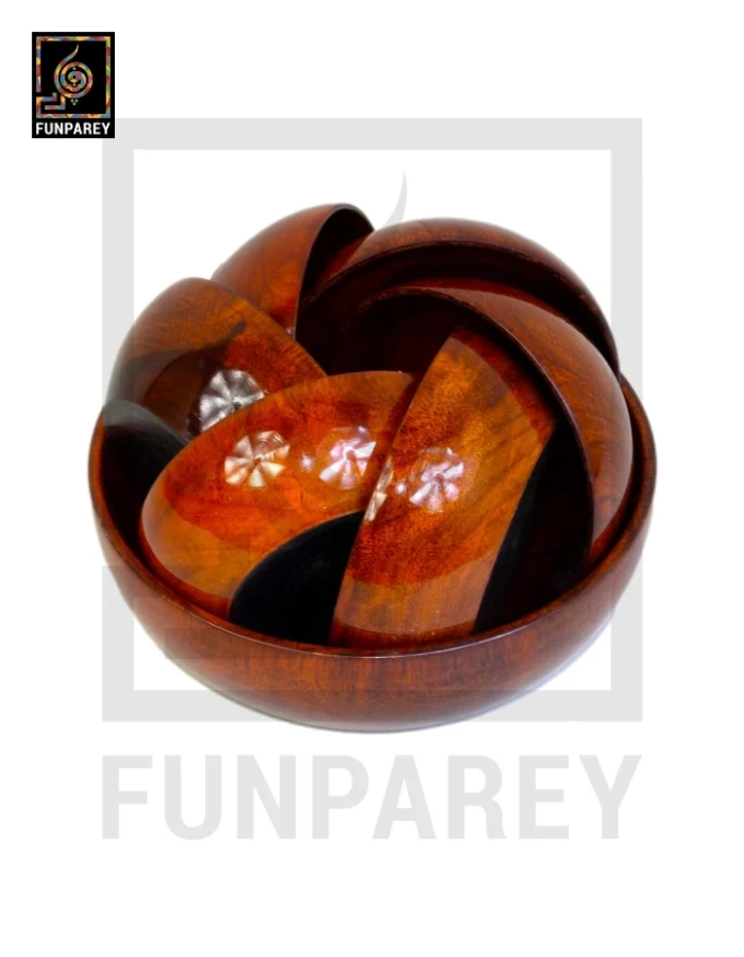 Handcrafted Premium Wooden Bowl Set - Lacquer Coating - Image 5