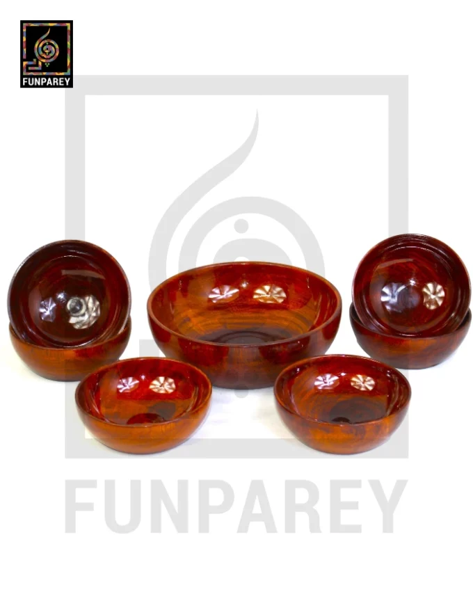 Handcrafted Premium Wooden Bowl Set - Lacquer Coating - Image 4