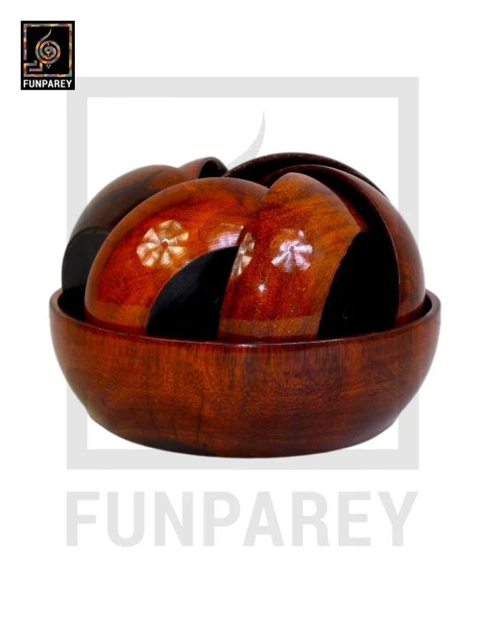 Handcrafted Premium Wooden Bowl Set - Lacquer Coating - Image 2
