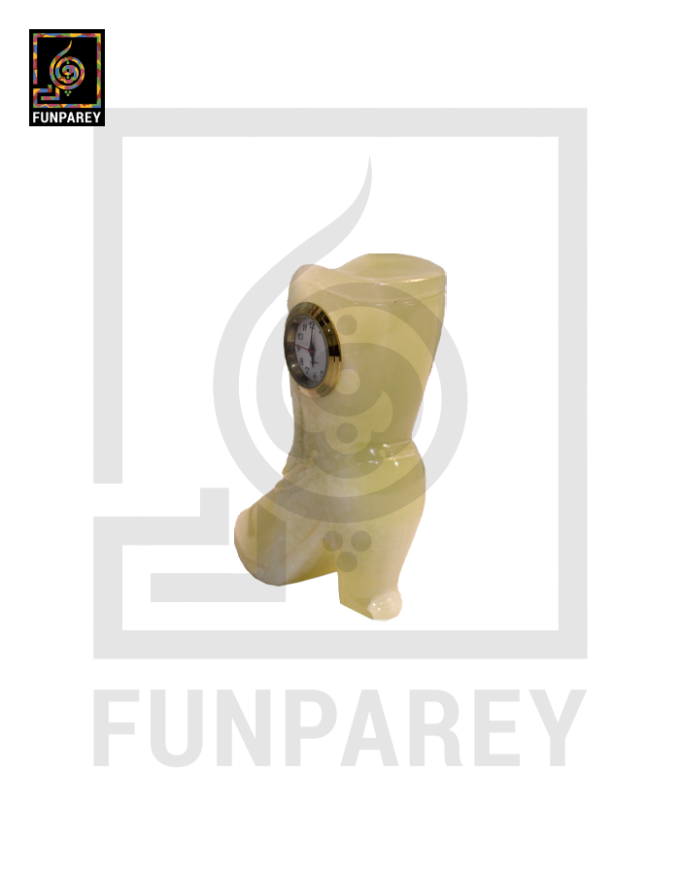 Onyx Stone Shoe Shaped Table Clock 4" - Image 3