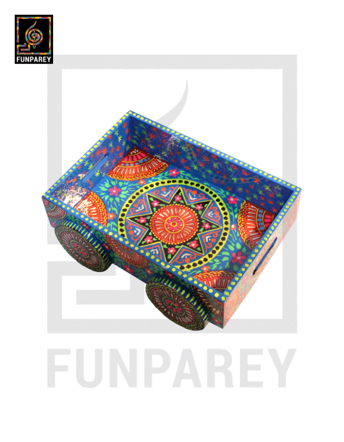 Truck Art Wooden Serving Tray on Wheels - Image 5