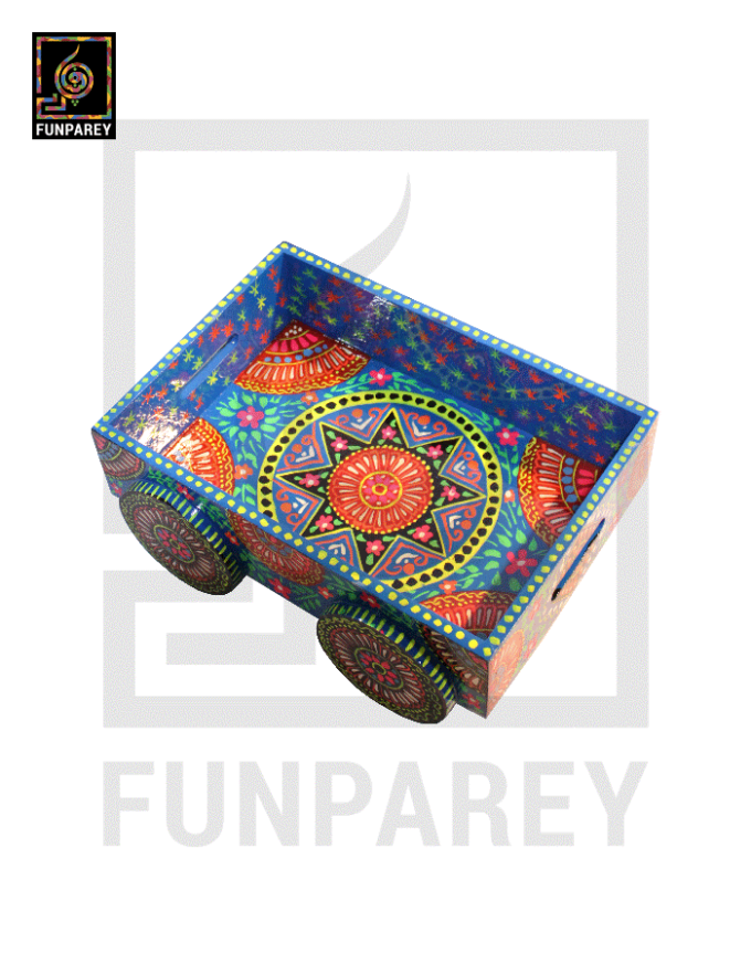 Truck Art Wooden Serving Tray on Wheels - Image 6