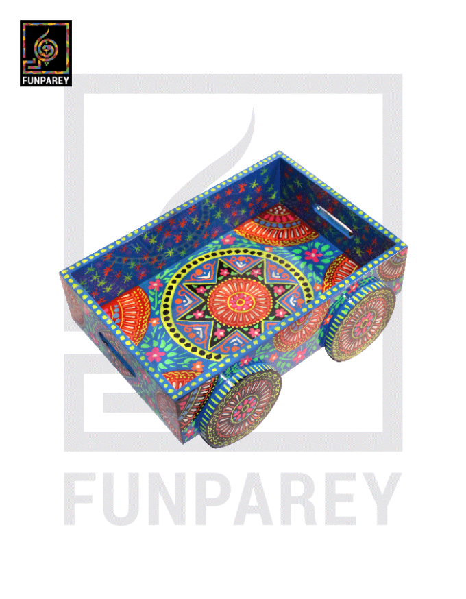 Truck Art Wooden Serving Tray on Wheels - Image 2