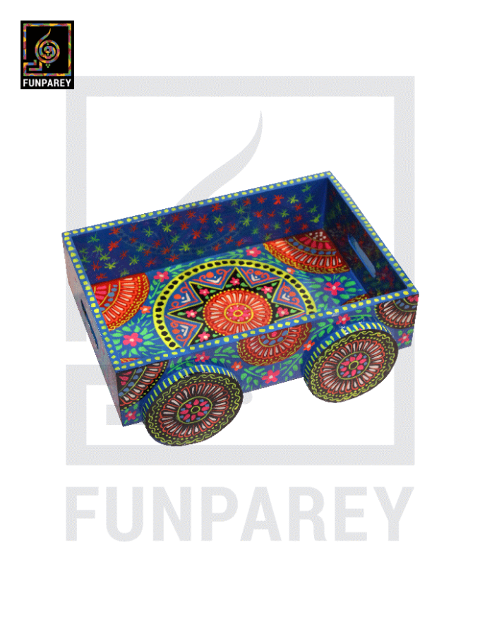 Truck Art Wooden Serving Tray on Wheels - Image 3