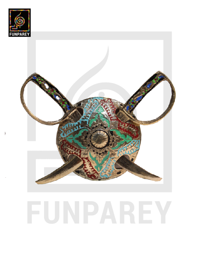 Brass Multicolor Decorative Crossed Swords (Small) Wall Hanging - Image 5