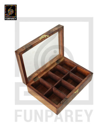 Handmade Wooden Storage Box with Removable Partitions 7/10 (Masala Box)
