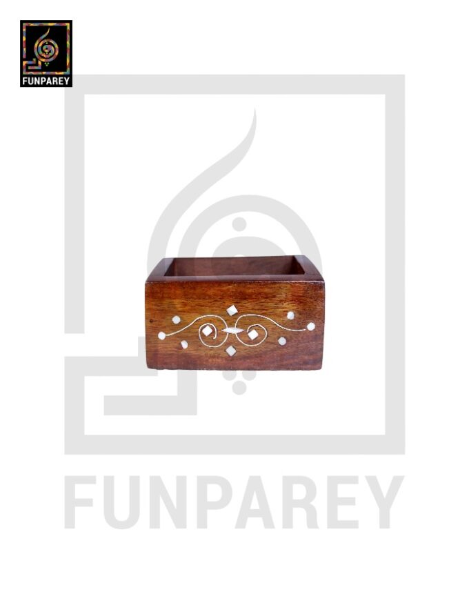 Hand Carved Card Holder With White Work - Image 2