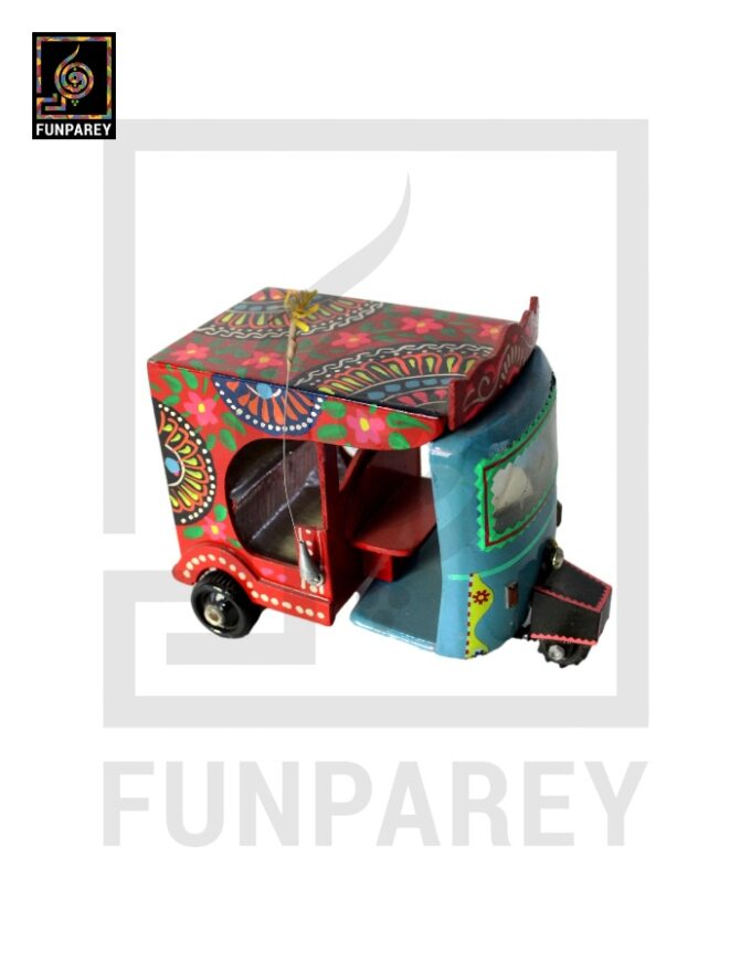 Handmade Wooden Colorful Rickshaw with Truck Art - Image 2