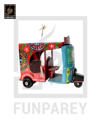 Handmade Wooden Colorful Rickshaw with Truck Art