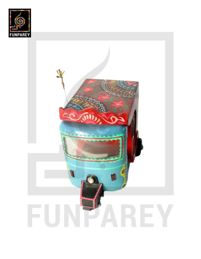 Handmade Wooden Colorful Rickshaw with Truck Art - Image 6
