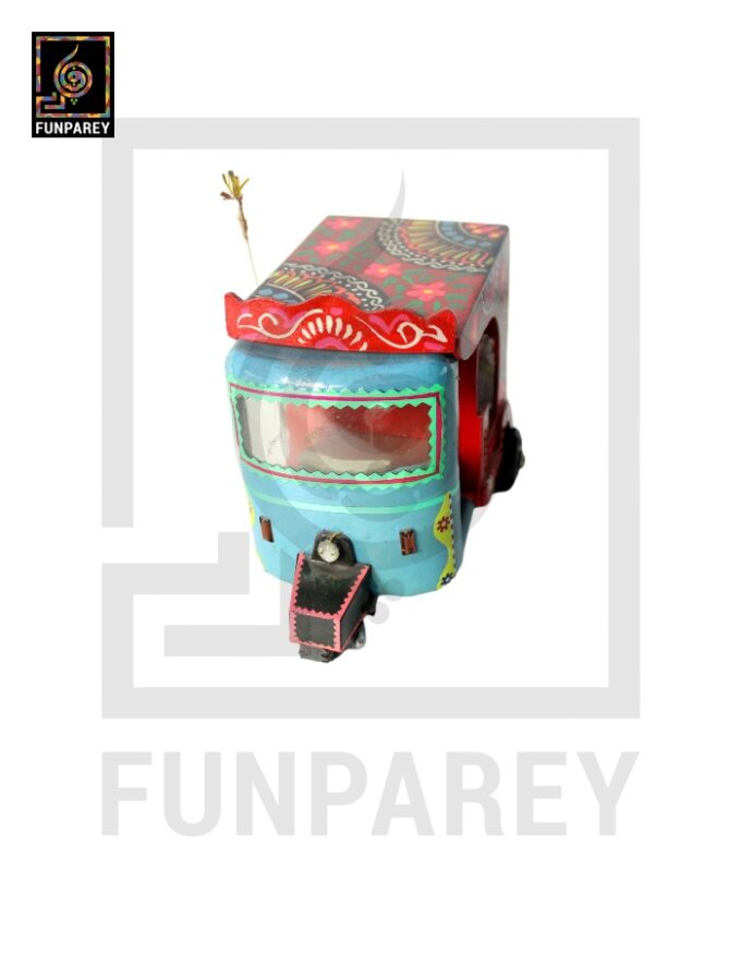 Handmade Wooden Colorful Rickshaw with Truck Art - Image 7