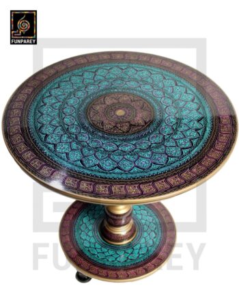 Wooden Table with Naqshi Art - 24"
