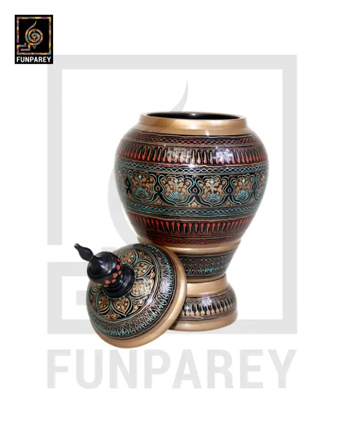Spire Candy Jar - Hand Crafted with Golden Nakshi Art - Image 4