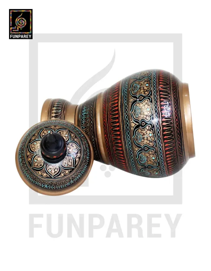 Spire Candy Jar - Hand Crafted with Golden Nakshi Art - Image 3