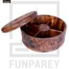 Premium Wooden Dry Fruit Bowl 10" with Heavy Carving Design - Image 13