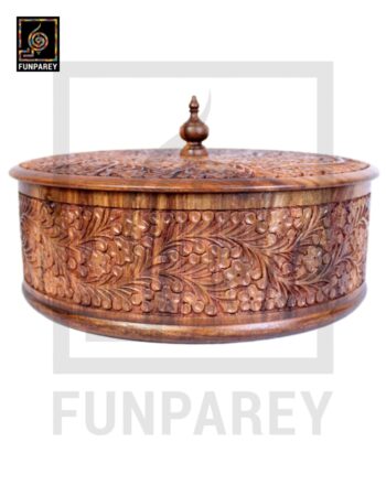 Premium Wooden Dry Fruit Bowl 12 with Standard Carving Design