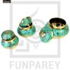 Antique Brass Colorful Candy Bowl Set with Etched Motif - Green - Image 11