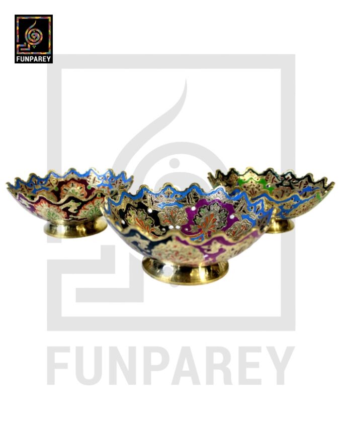 Handmade Decorative 6″ Distinct Brass Bowl Set (3 Pieces) - Image 15