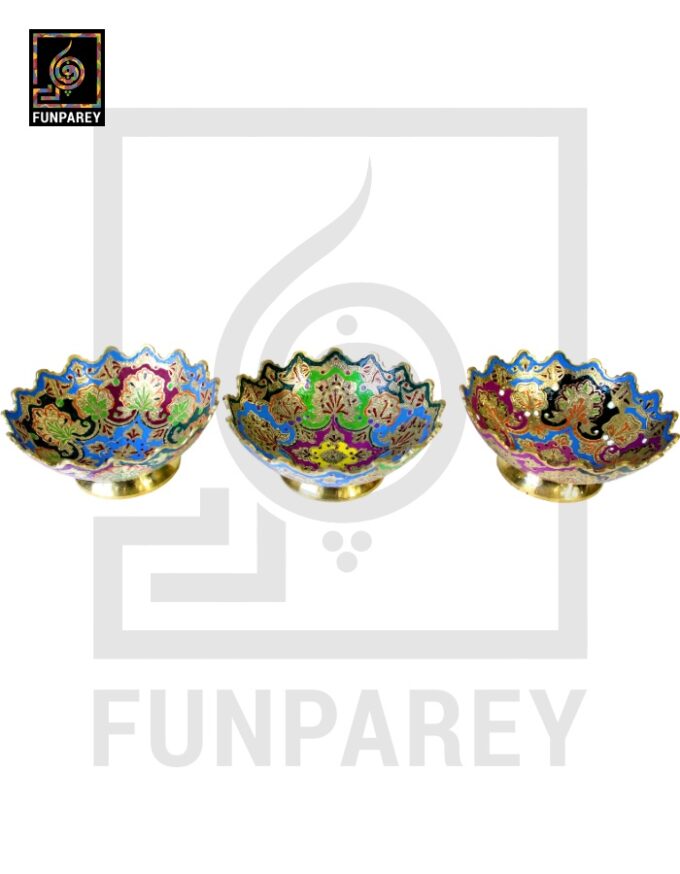 Handmade Decorative 6″ Distinct Brass Bowl Set (3 Pieces) - Image 3
