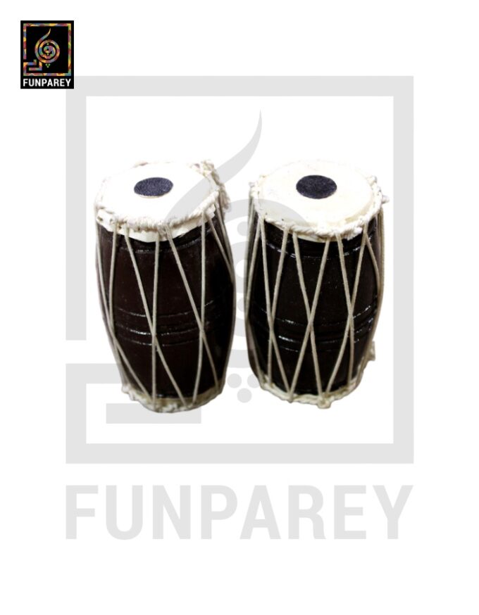 Handmade Wooden Dhol Pair - Image 2