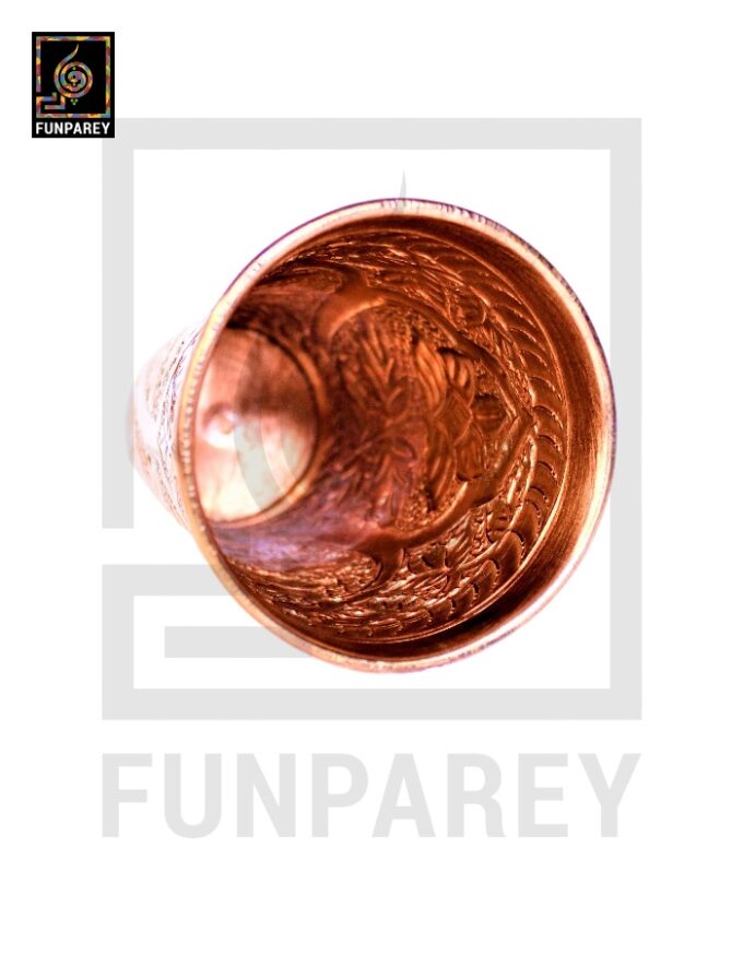 Premium Copper Glass With Etched Motif Work Large - Image 3